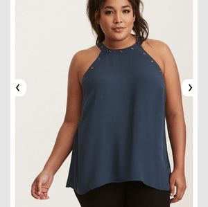 TORRID Grommet Georgette Tank Top